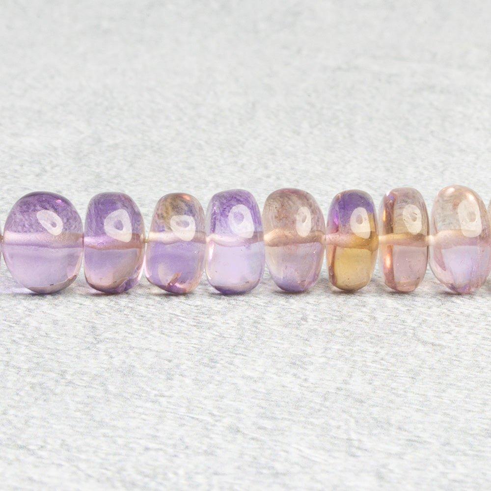 Ametrine Plain Rondelle Beads 8 inch 35 pieces - The Bead Traders
