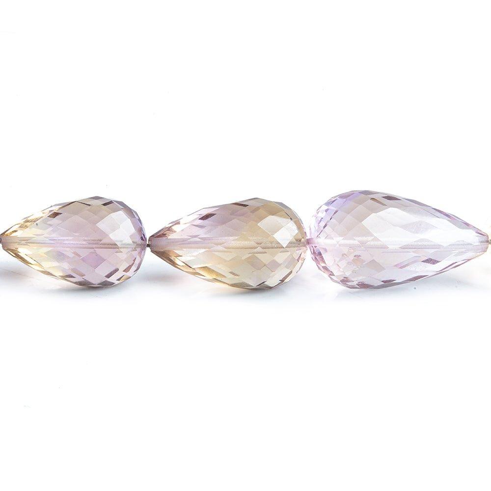 Ametrine Straight Drilled Faceted Teardrop Beads 16 inch 27 pieces - The Bead Traders
