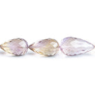 Ametrine Straight Drilled Faceted Teardrop Beads 16 inch 27 pieces - The Bead Traders