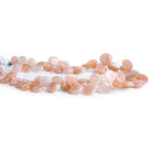 Angel Skin Moonstone Hearts & Pears 8 inch 55 beads - The Bead Traders