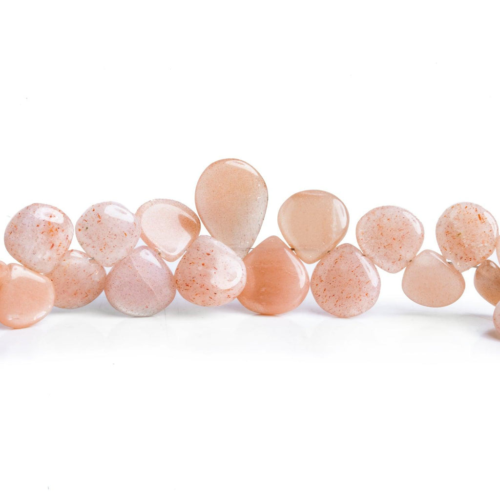 Angel Skin Moonstone Hearts & Pears 8 inch 55 beads - The Bead Traders
