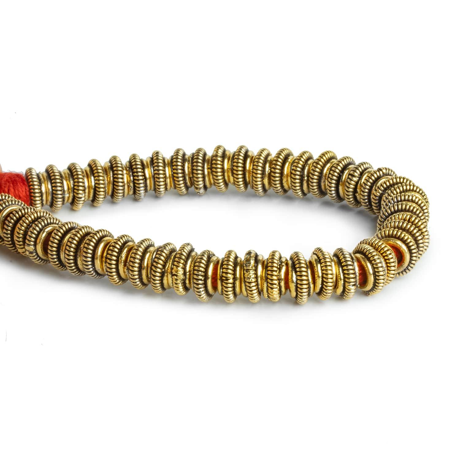 Antique Gold Plated Copper Saucer Spacer 8 inch 45 beads - The Bead Traders
