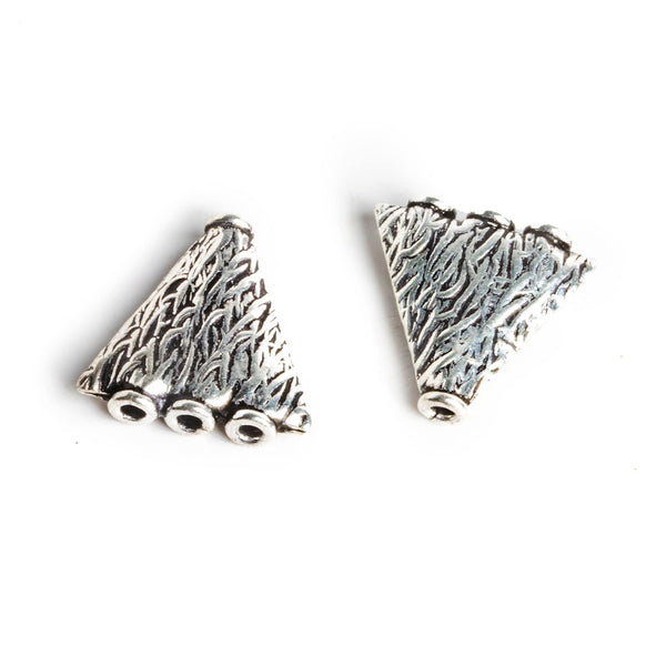 Antique Silver Plated Multi Strand Cone Connectors Set of 2