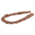 Antiqued Copper Embossed Heart Square Beads 8 inch 15 pieces - The Bead Traders
