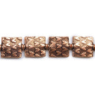 Antiqued Copper Embossed Heart Square Beads 8 inch 15 pieces - The Bead Traders