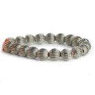 Antiqued Silver plated Copper Corrugated Round 8 inch 19 pcs - The Bead Traders