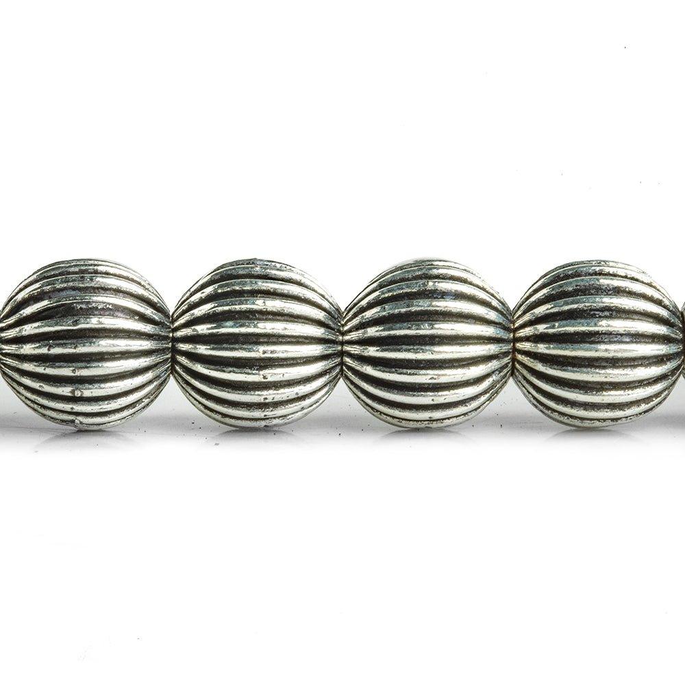 Antiqued Silver plated Copper Corrugated Round 8 inch 19 pcs - The Bead Traders