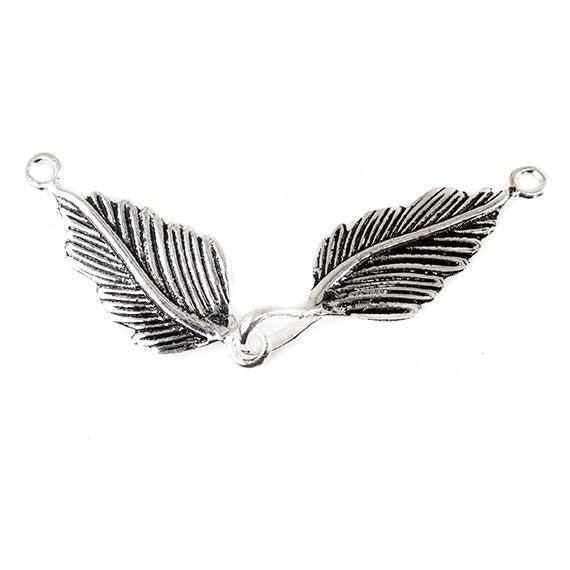 Antiqued Sterling Silver plated Double Leaf Clasp 1 piece - The Bead Traders
