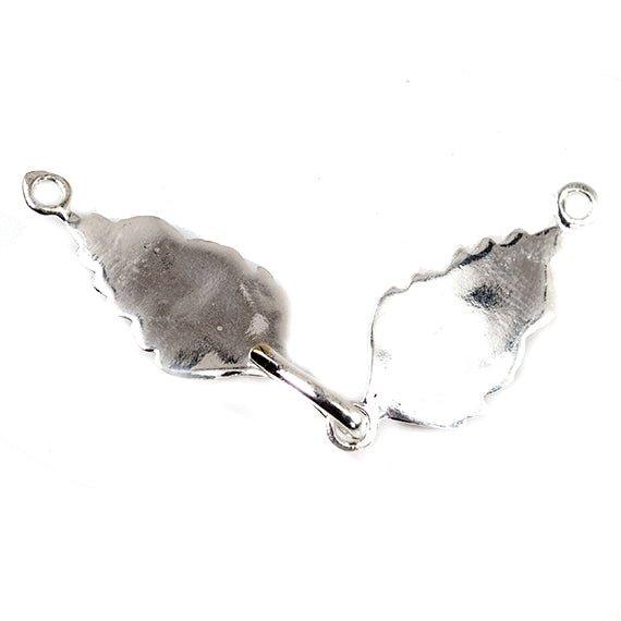 Antiqued Sterling Silver plated Double Leaf Clasp 1 piece - The Bead Traders