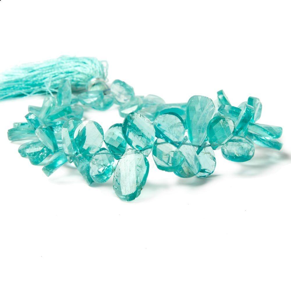 Apatite twist faceted pear beads 9 inch 58 pieces - The Bead Traders