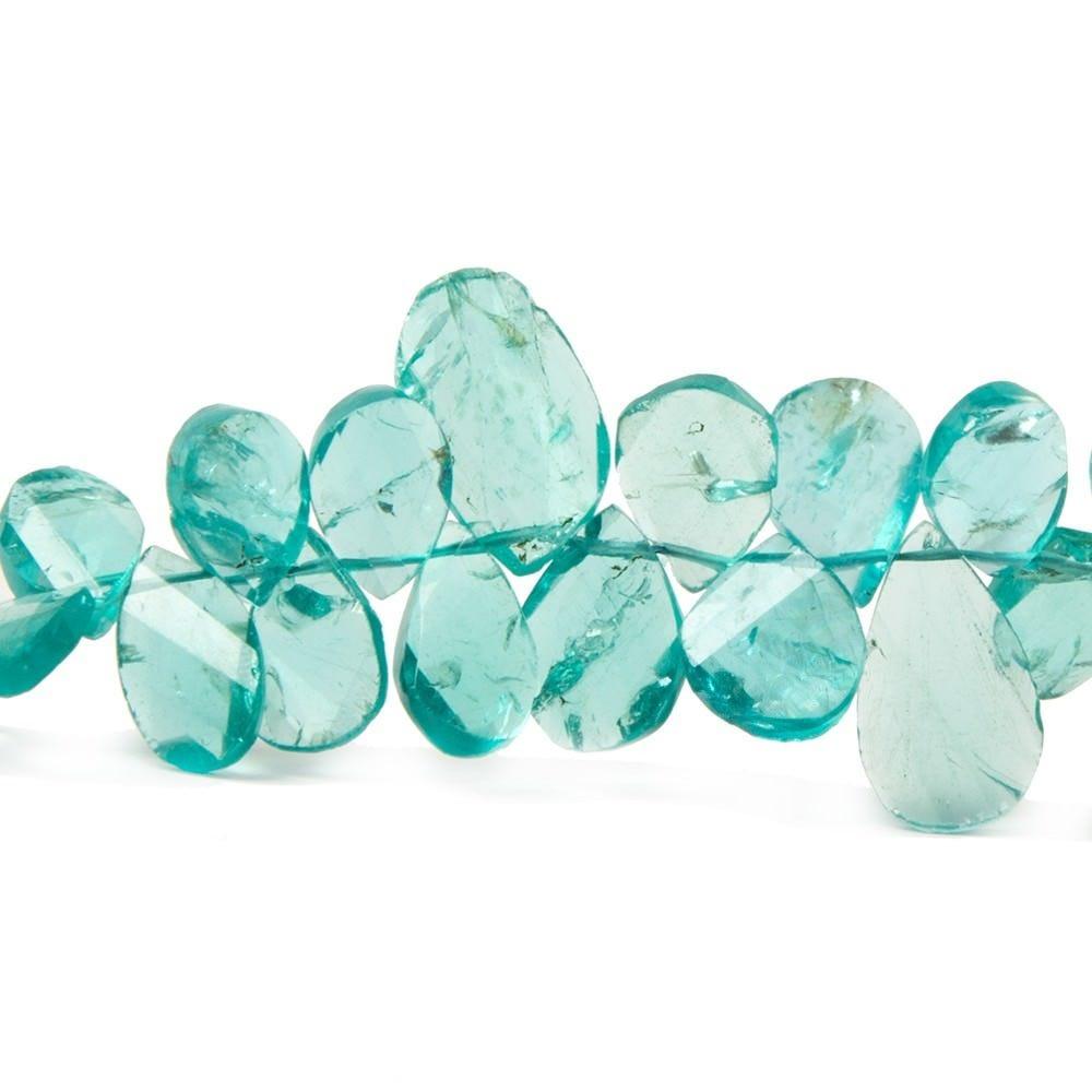 Apatite twist faceted pear beads 9 inch 58 pieces - The Bead Traders