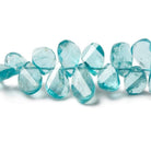 Apatite twist faceted pear beads 9 inch 67 pieces - The Bead Traders