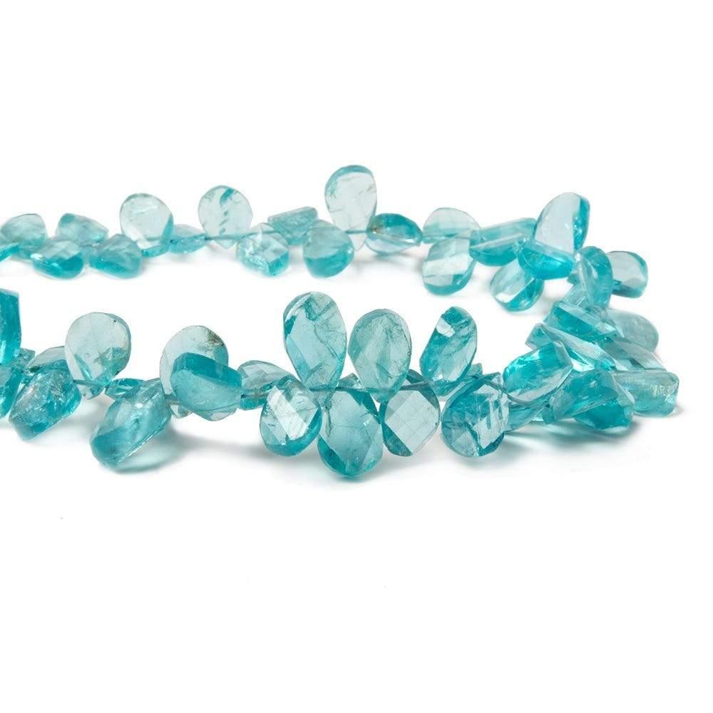 Apatite twist faceted pear beads 9 inch 67 pieces - The Bead Traders