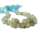 Aquamarine Beads Tumbled Top Drilled Nugget 8 inch 50 pcs 6x5-12x13mm - The Bead Traders