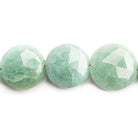 Aquamarine Faceted Coin Beads 8 inch 12 pieces - The Bead Traders
