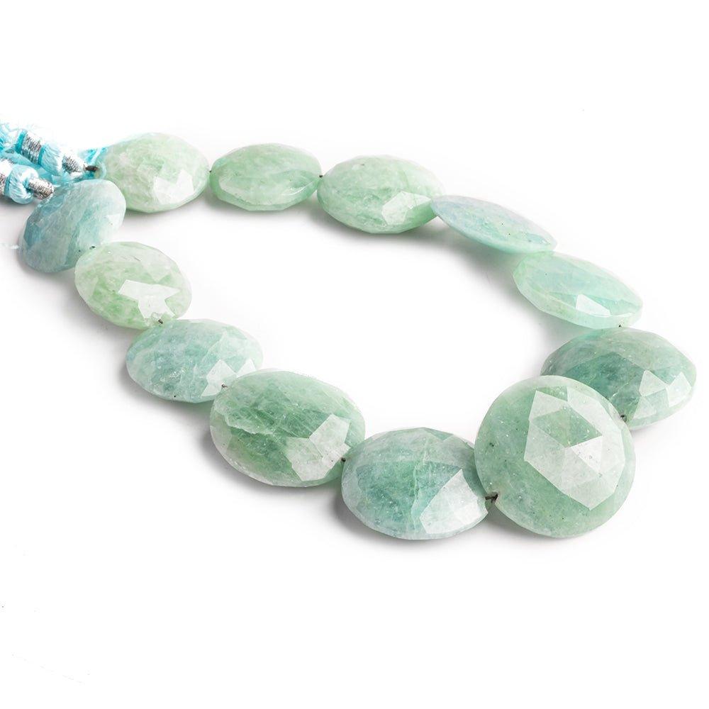 Aquamarine Faceted Coin Beads 8 inch 12 pieces - The Bead Traders