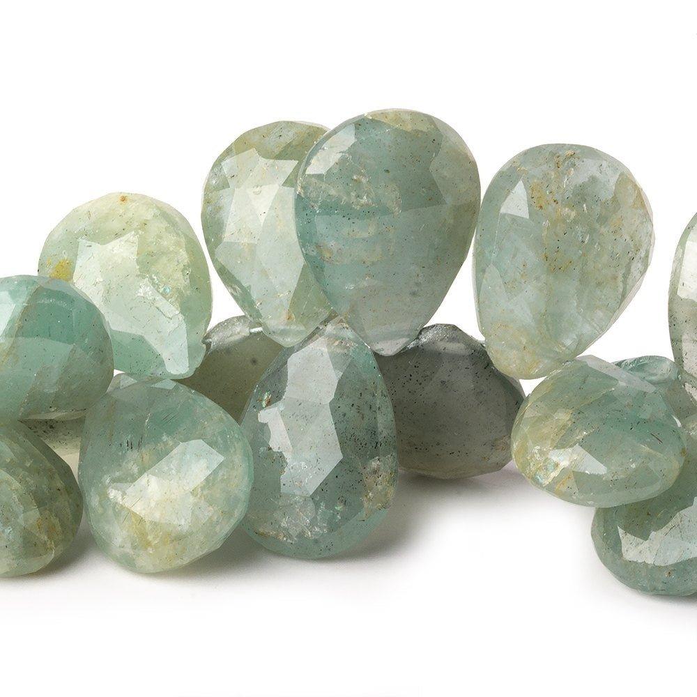 Aquamarine Faceted Pear Beads 8 inch 39 pieces 13x10-20x16mm - The Bead Traders