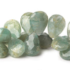 Aquamarine Faceted Pear Beads 8 inch 39 pieces 13x10-20x16mm - The Bead Traders