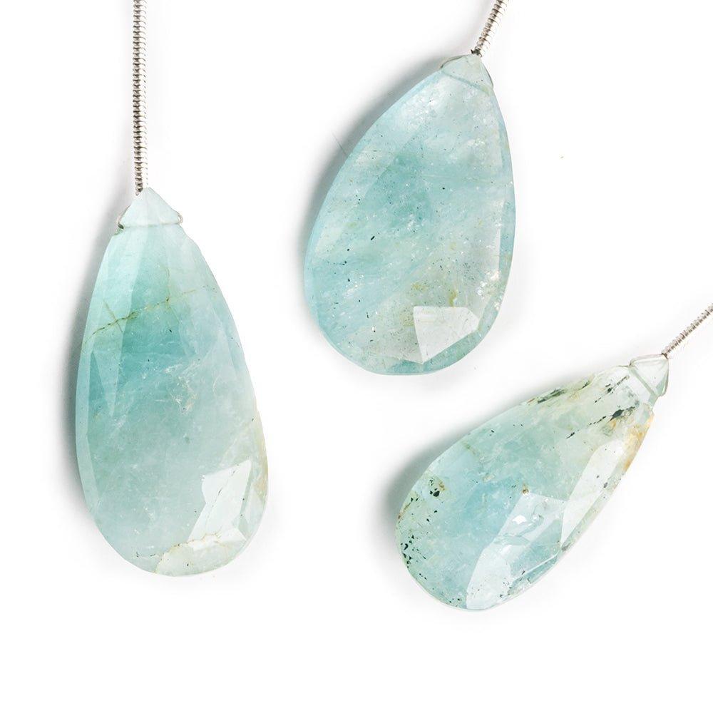 Aquamarine Faceted Pear Focal Bead 1 Piece - The Bead Traders
