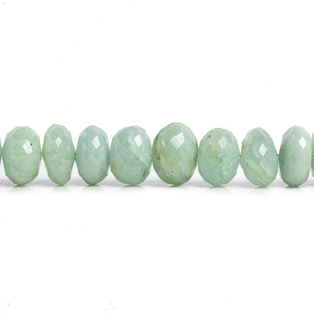 Aquamarine Faceted Rondelle Beads 9 inch 34 pieces - The Bead Traders
