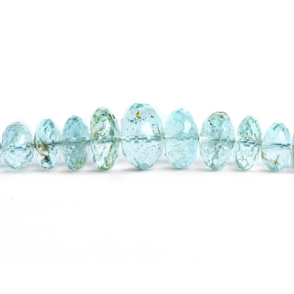 Aquamarine Faceted Rondelle Beads 9 inch 70 pieces - The Bead Traders