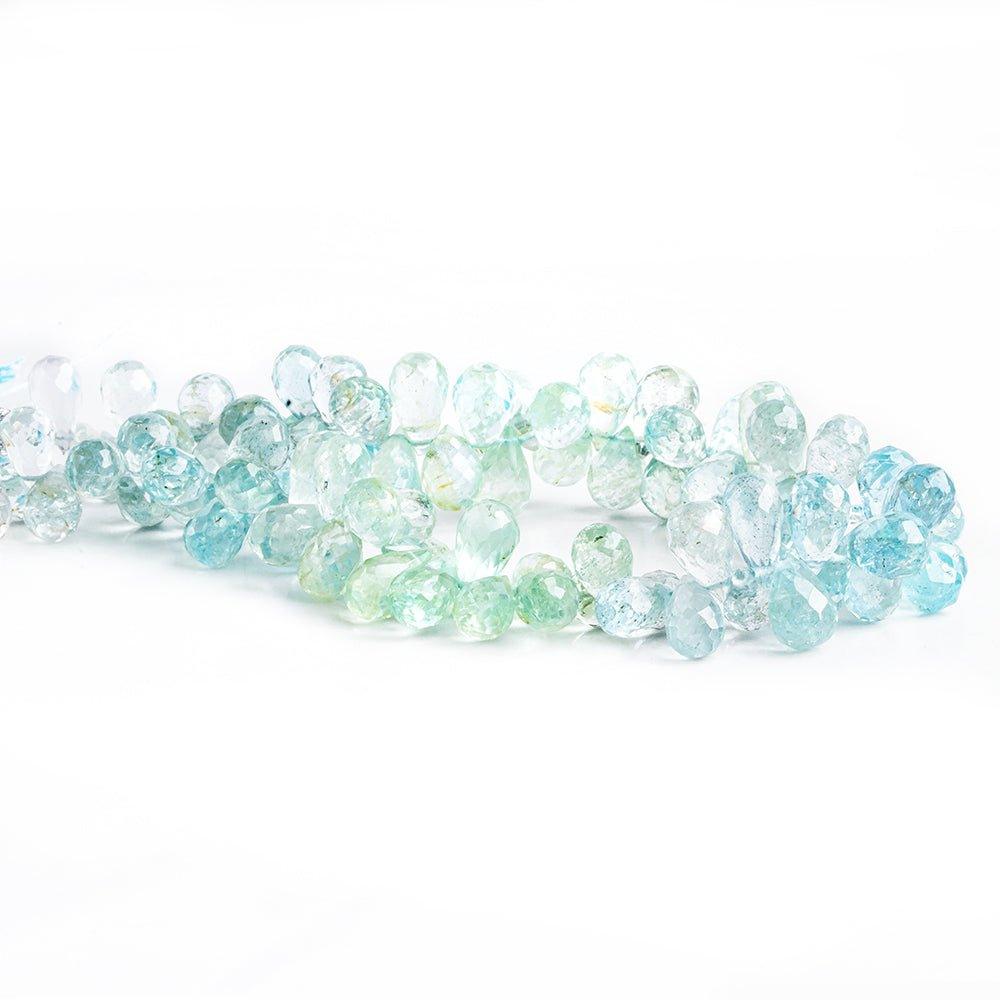 Aquamarine Faceted Teardrop Beads 8 inch 94 pieces - The Bead Traders