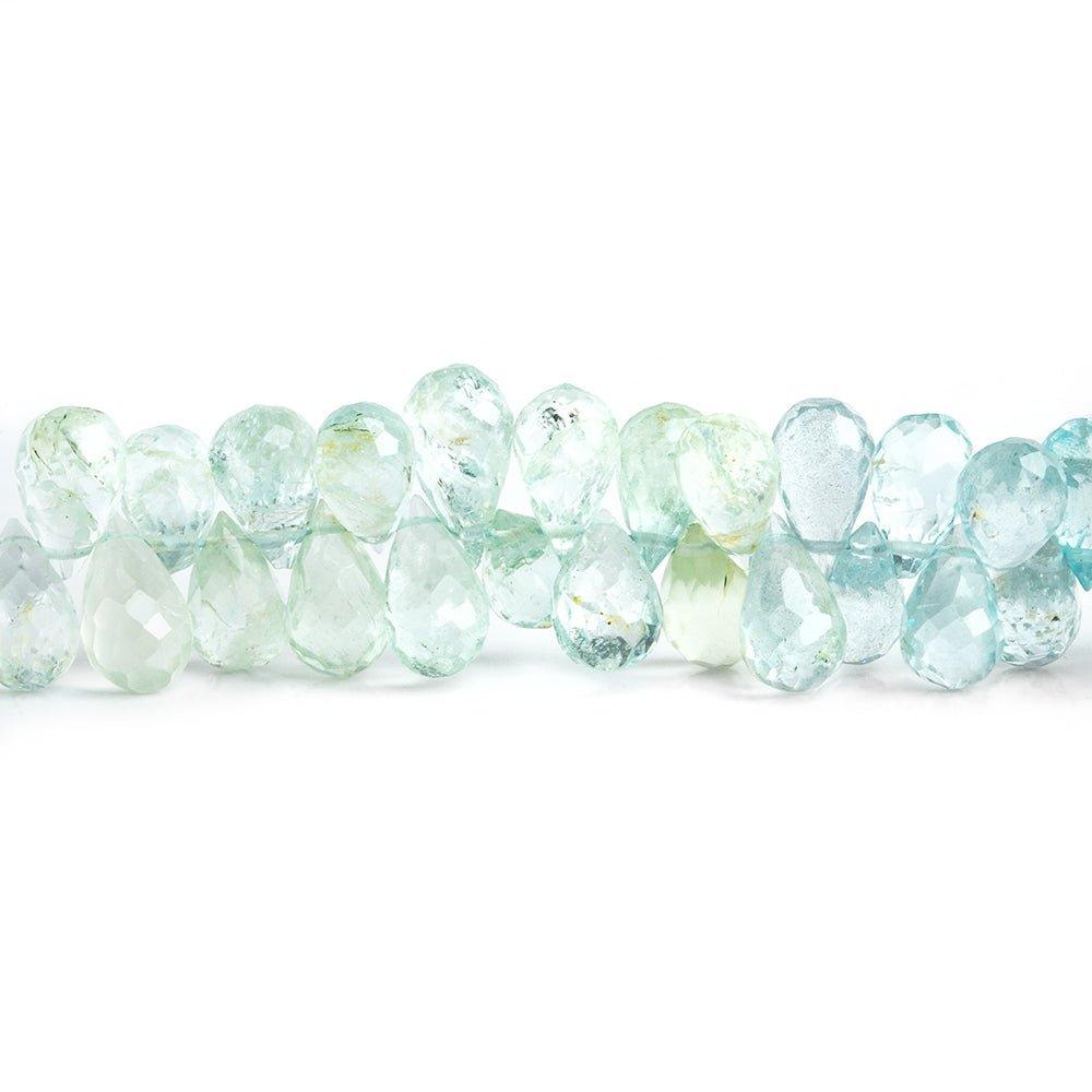 Aquamarine Faceted Teardrop Beads 8 inch 94 pieces - The Bead Traders