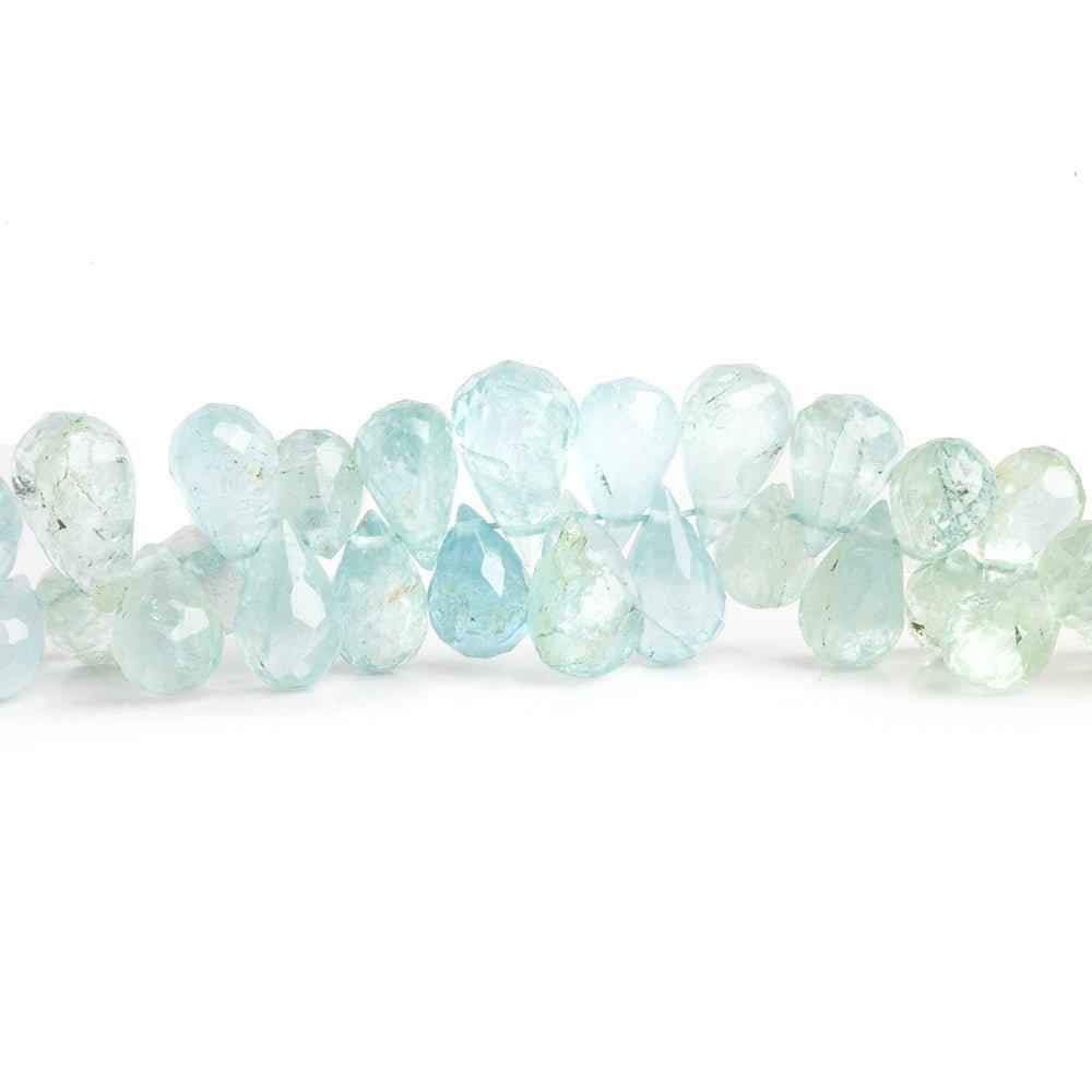 Aquamarine Faceted Teardrop Beads 8 inch 95 pieces - The Bead Traders