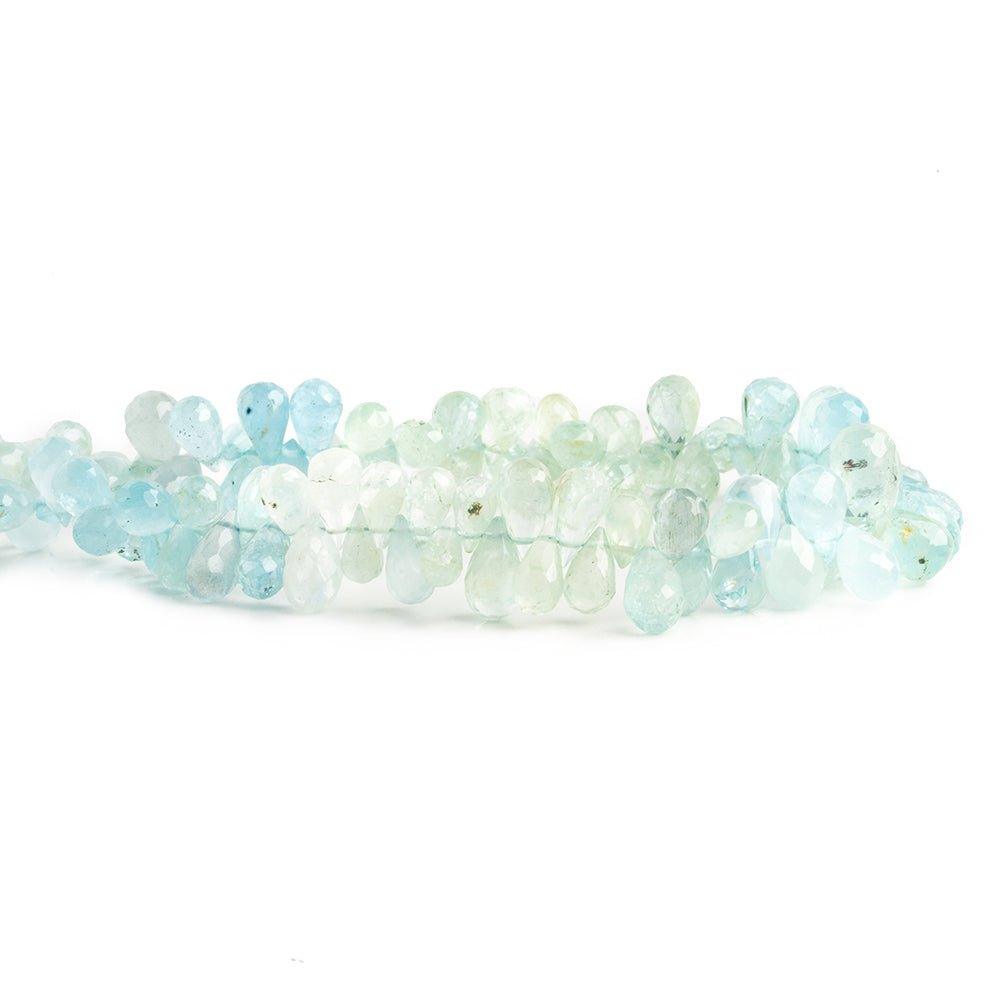 Aquamarine Faceted Teardrop Beads 8 inch 95 pieces - The Bead Traders