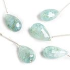 Aquamarine Faceted Teardrop Focal Bead 1 Piece - The Bead Traders