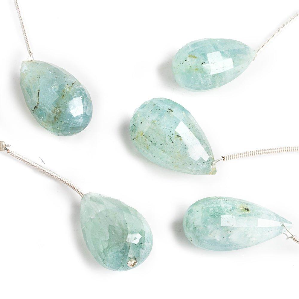 Aquamarine Faceted Teardrop Focal Bead 1 Piece - The Bead Traders