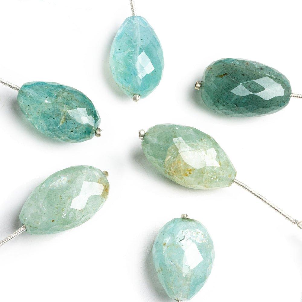 Aquamarine Faceted Teardrop Focal Bead 1 Piece - The Bead Traders