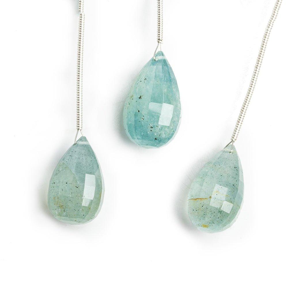 Aquamarine Faceted Teardrop Focal Bead 1 Piece - The Bead Traders