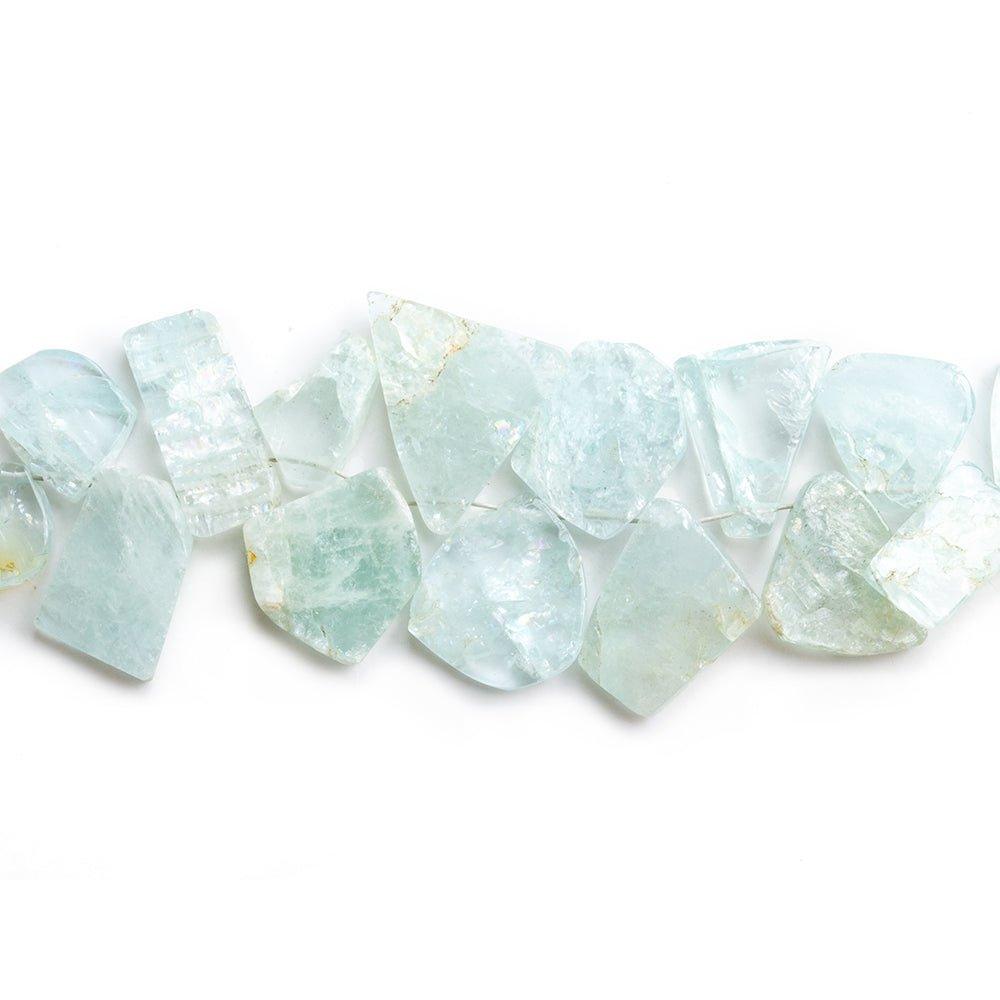 Aquamarine Free Form Slice Beads 8 inch 50 pieces - The Bead Traders