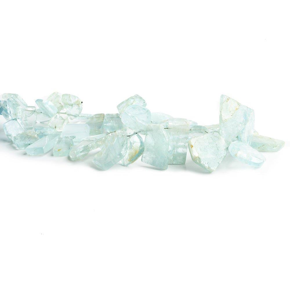 Aquamarine Free Form Slice Beads 8 inch 50 pieces - The Bead Traders