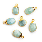 Aquamarine Gold Leafed Nugget Pendants - Lot 10 Beads - The Bead Traders
