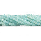 Aquamarine Hand Cut Faceted Rondelle Beads 12 inch 115 pieces - The Bead Traders