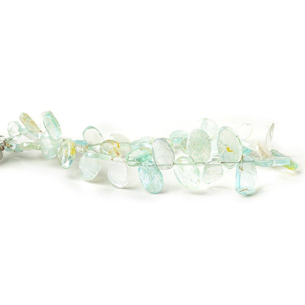 Aquamarine plain nugget slices 7.5 inch 45 beads 6x5mm - 13x6mm - The Bead Traders