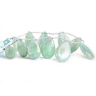 Aquamarine Plain Pear Beads 8 inch 11 pieces - The Bead Traders