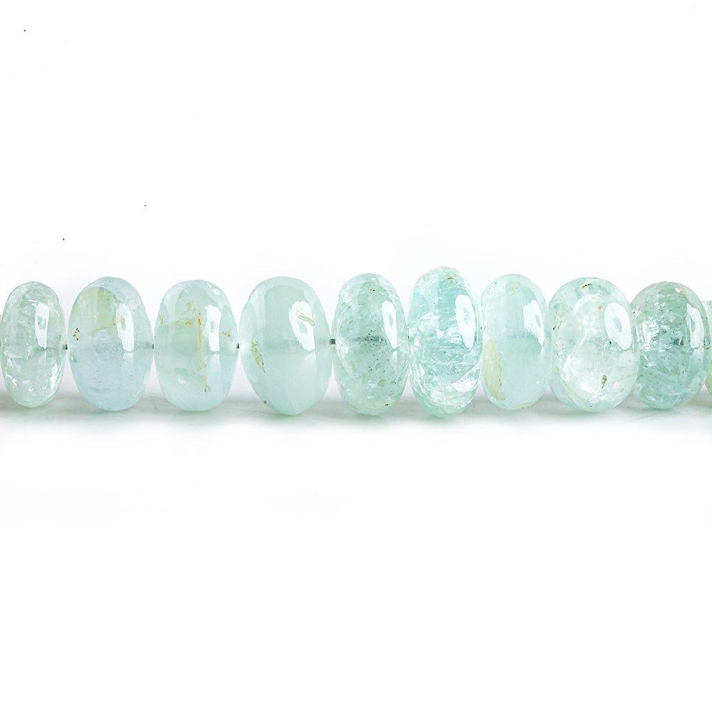 Aquamarine Plain Rondelles 16 inch 105 beads 4mm - 8mm - The Bead Traders