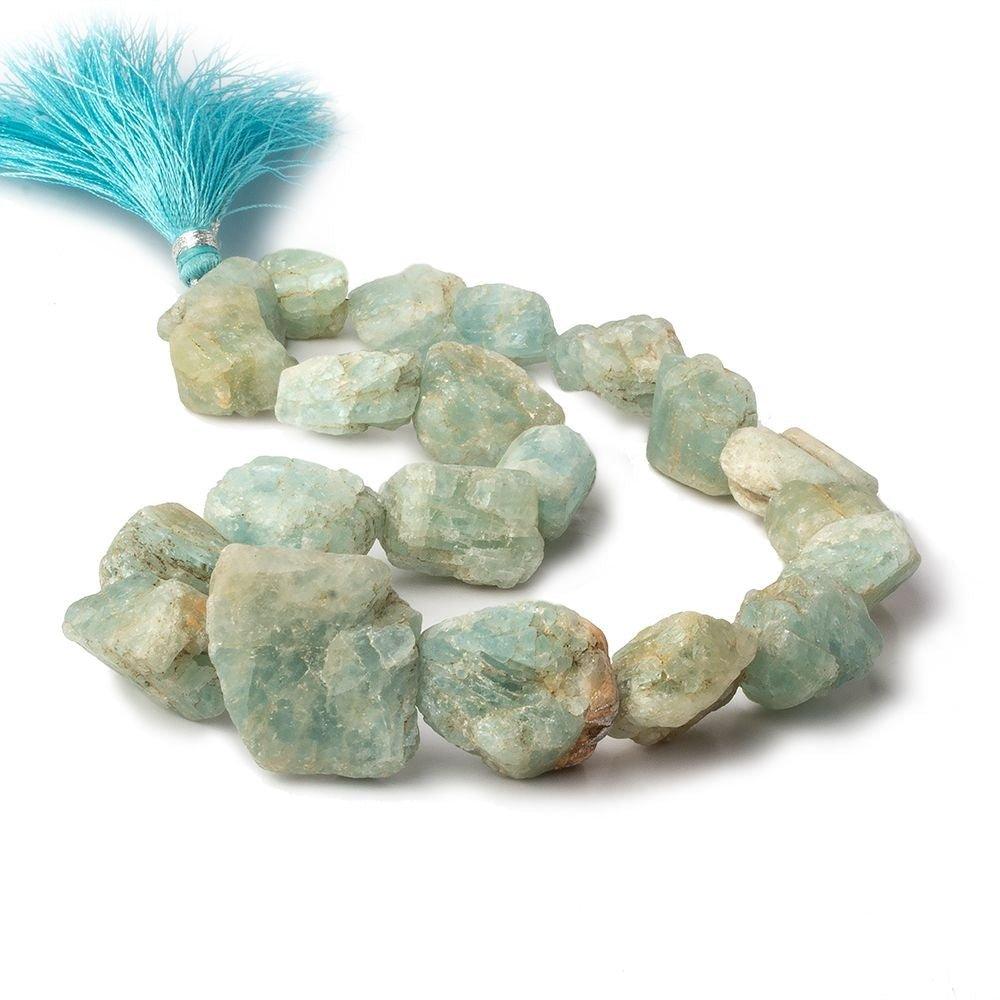 Aquamarine Straight Drilled Natural Crystals 14 inch 21 beads 10x11-20x20mm - The Bead Traders