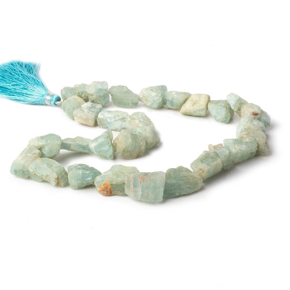 Aquamarine Straight Drilled Natural Crystals 14 inch 29 beads 10x12-19x11mm - The Bead Traders