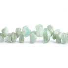Aquamarine Top Drilled Tumbled Nugget Beads 8 inch 55 pieces - The Bead Traders