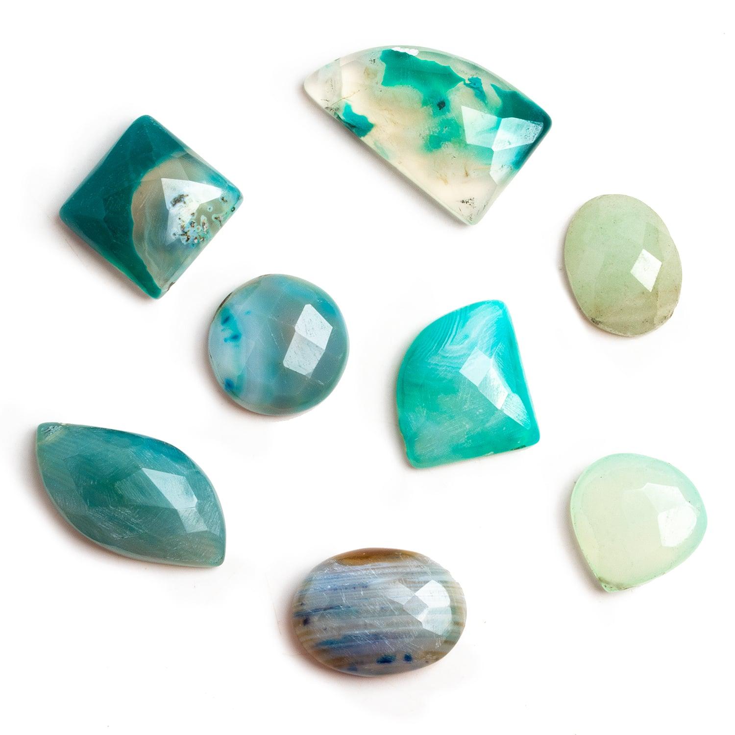 Assorted Blue Agate Faceted Focal Bead 1 Piece - The Bead Traders