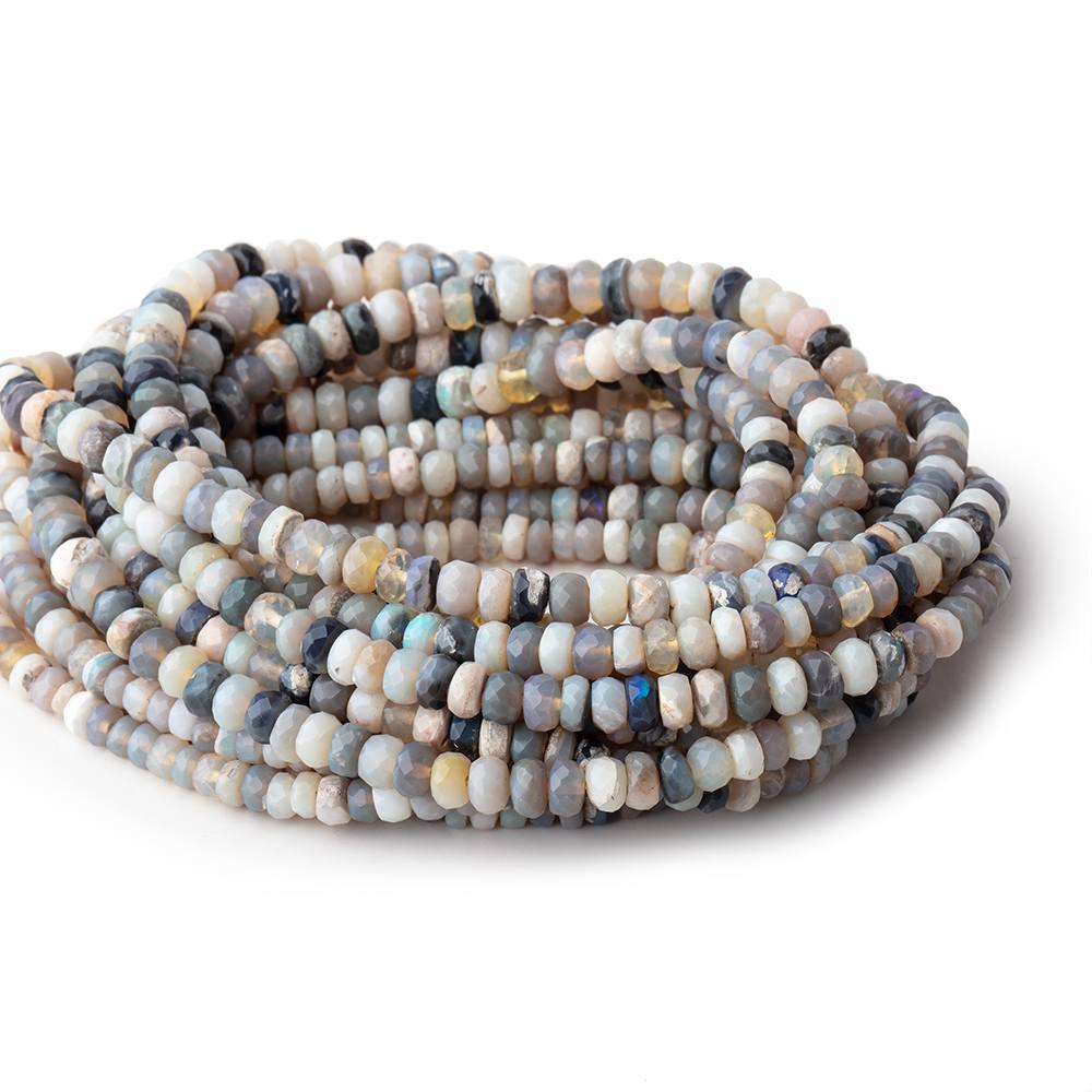 Australian Opal Faceted Rondelles 16 Inch 148 Beads - The Bead Traders