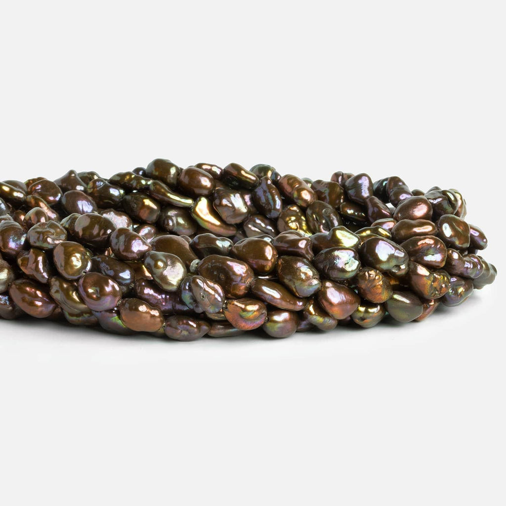 Autumn Brown Keshi Freshwater Pearls 15 inch 40 pcs - The Bead Traders