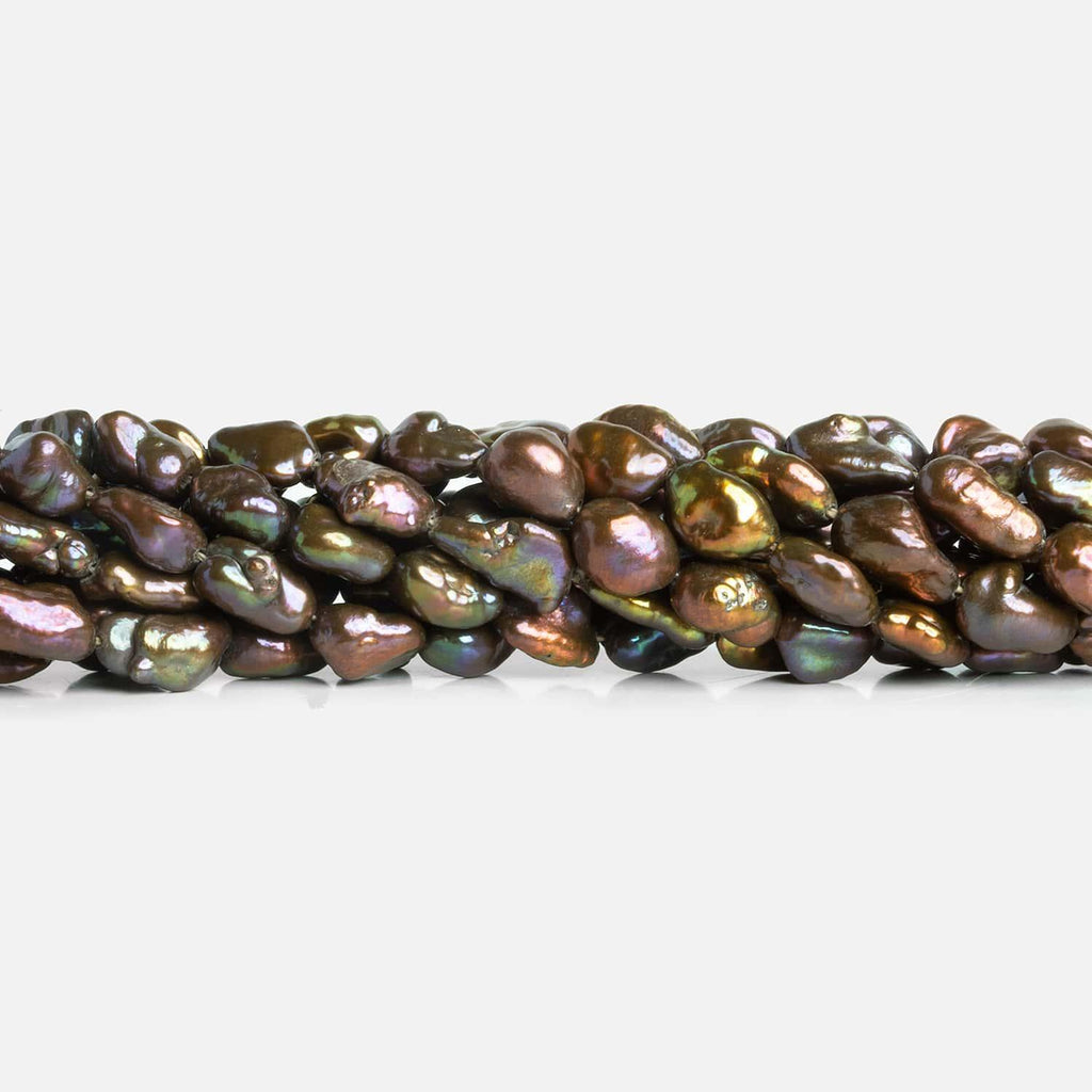 Autumn Brown Keshi Freshwater Pearls 15 inch 40 pcs - The Bead Traders