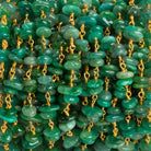 Aventurine Double Nugget Gold Chain 60 pieces - The Bead Traders