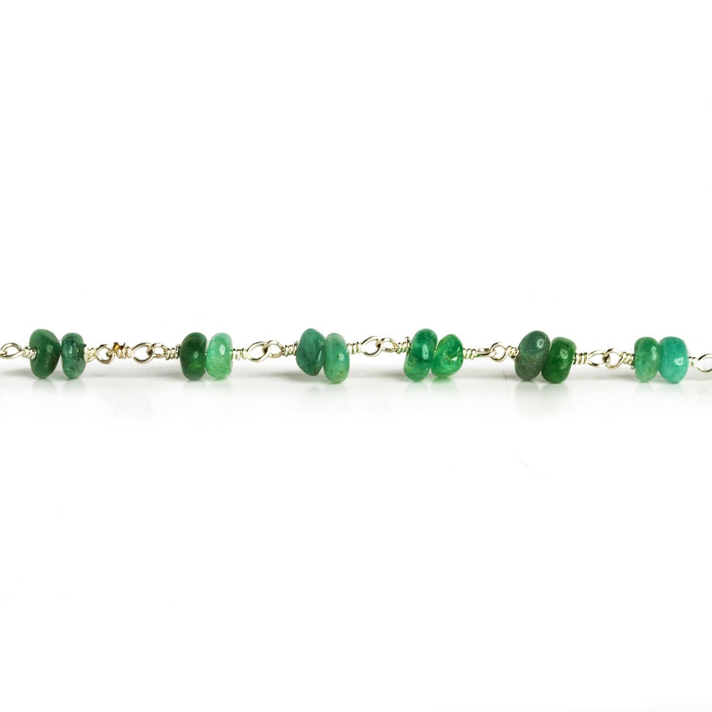 Aventurine Double Nugget Silver Chain 60 pieces - The Bead Traders