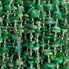 Aventurine Double Nugget Silver Chain 60 pieces - The Bead Traders